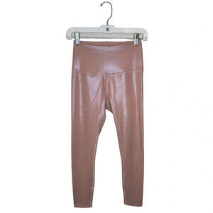 Beyond Yoga Shimmer Blush Pink 7/8 Leggings High-Waist Women's Size Small